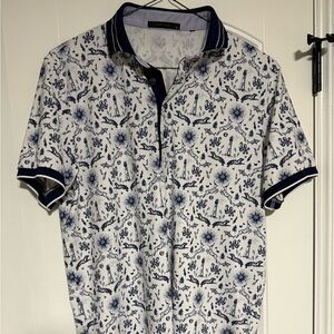 Greyson Mens Navy and White Golf Polo Shirt